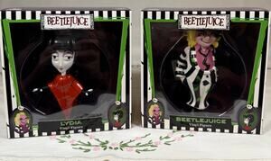 Beetlejuice & Lydia Vinyl Figure Set 4.5" CultureFly Animated Series NEW SEALED